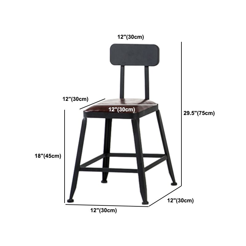 Industrial Bar Stool Wooden Counter Bar Stool with Metal Legs for Home
