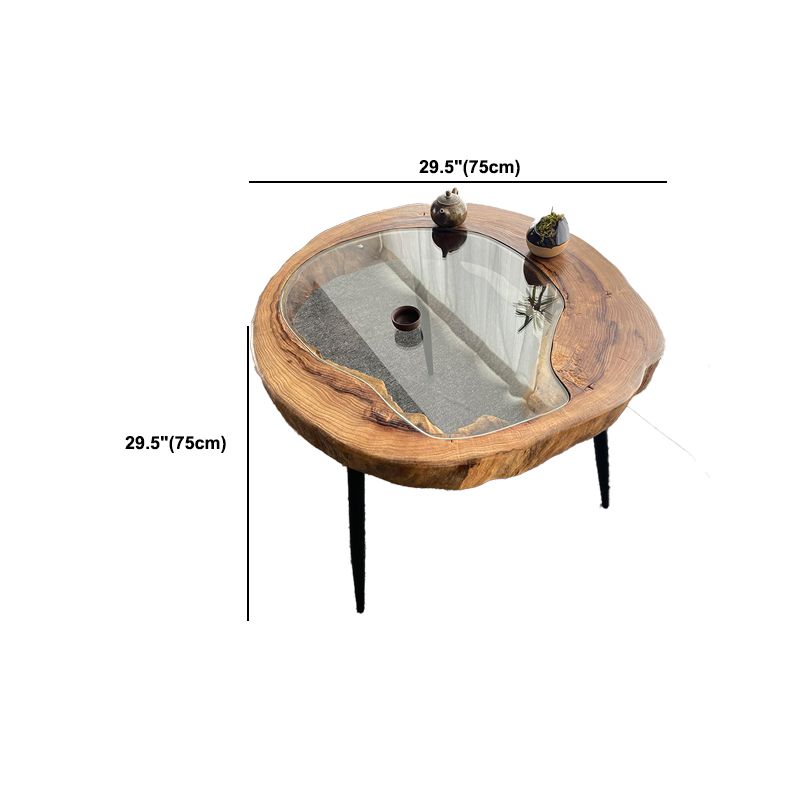 Scandinavian Wooden Coffee Table Free form 3 Legs Coffee Table Set for Living Room
