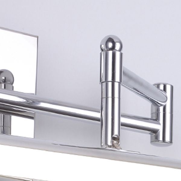 1-Light Linear Mirror Wall Lighting Modern Style Metal Wall Mounted Light in Silver