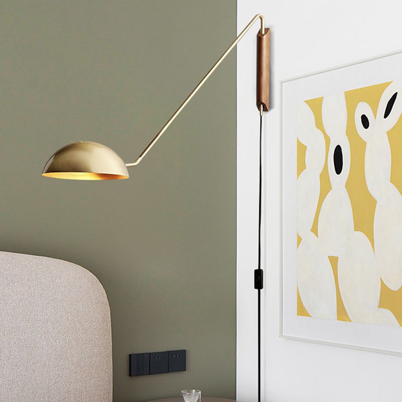 Metal Wall Lamp Industrial Style 1-light Shape Wall Mounted Lighting for Bedroom