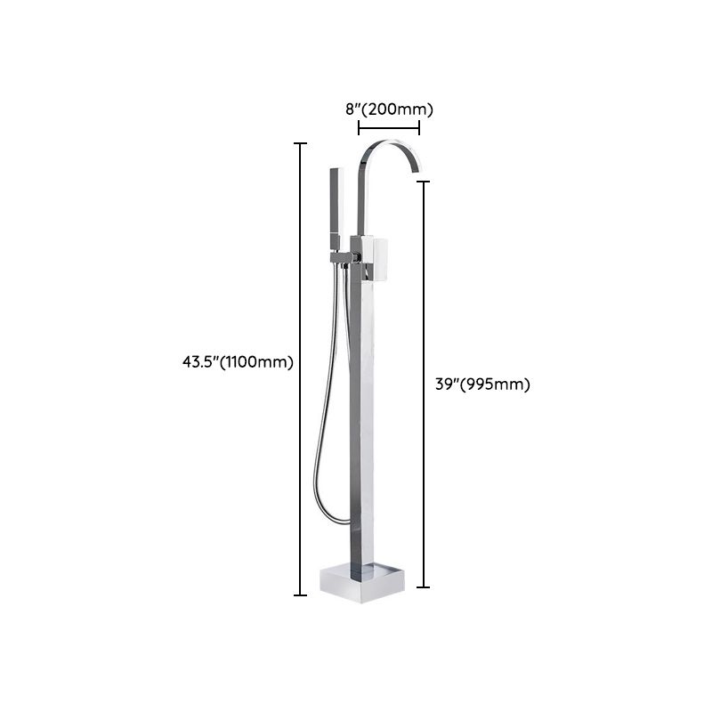 Floor Mounted Freestanding Tub Filler Single Handle Metal Freestanding Faucet