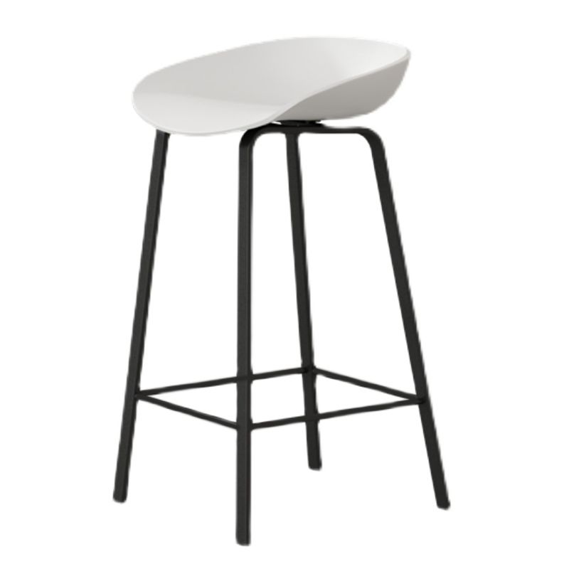 Modern Backrest Counter Stool Iron Bar Stool with Acrylic Seat and Pedal for Milk Tea Shop