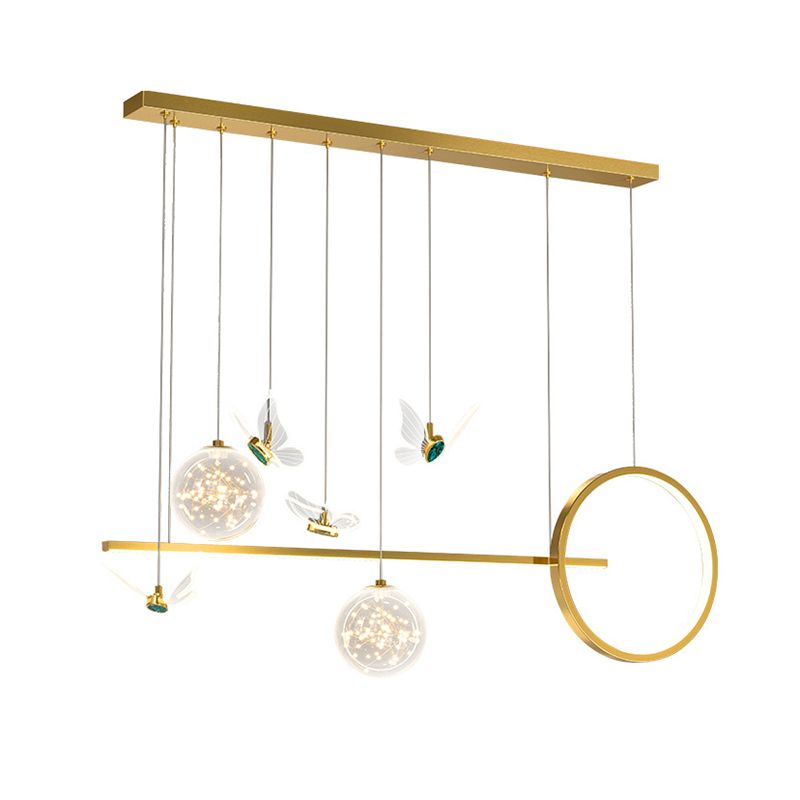 Modern Pendant Lighting Geometric Chandelier Light Metal 8 Light Island Lighting