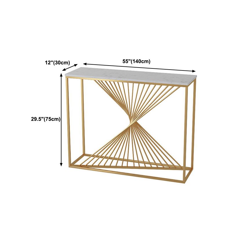 Glam Marble Console Table 12" W White Rectangle Sofa Table for Hall