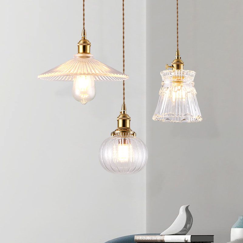 One Head Modern Clear Glass Pendant Light Bedroom Living Room Dining Room Pendant