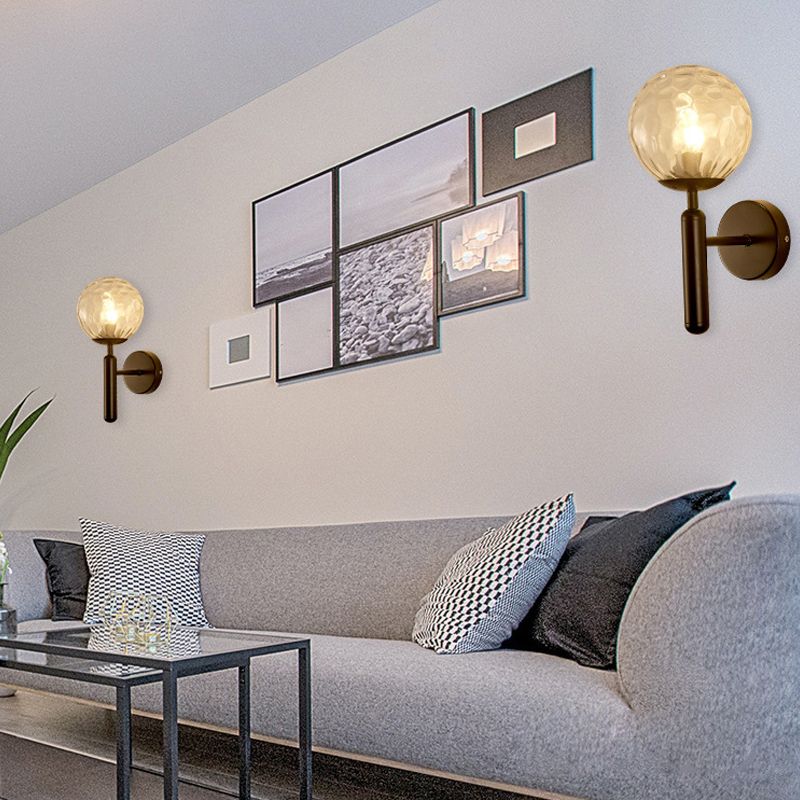 Nordische Wand montieren leichte moderne runde Glasschatten Wandleuchte für Wohnzimmer