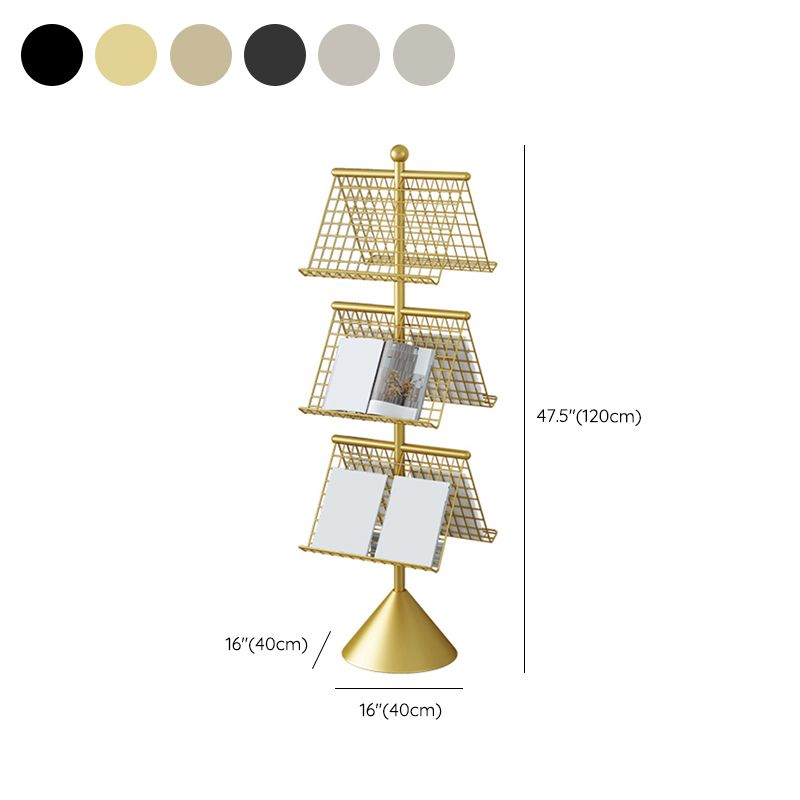 Glam Metal Shelf Bookcase Closed Back Book Shelf for Home Office