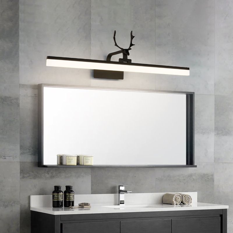 Straight Wall Sconce Lighting Minimalism Black Metal Wall Mount Light Fixture
