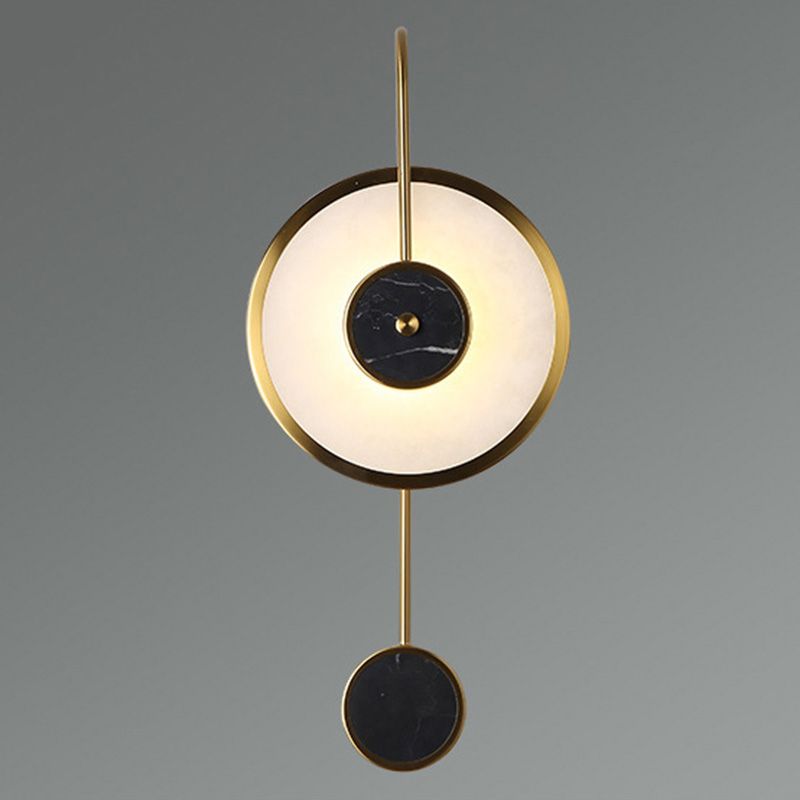 Lampada montata a parete circolare Postmoderna Simplicity Stone Wall Mount Lampada per soggiorno