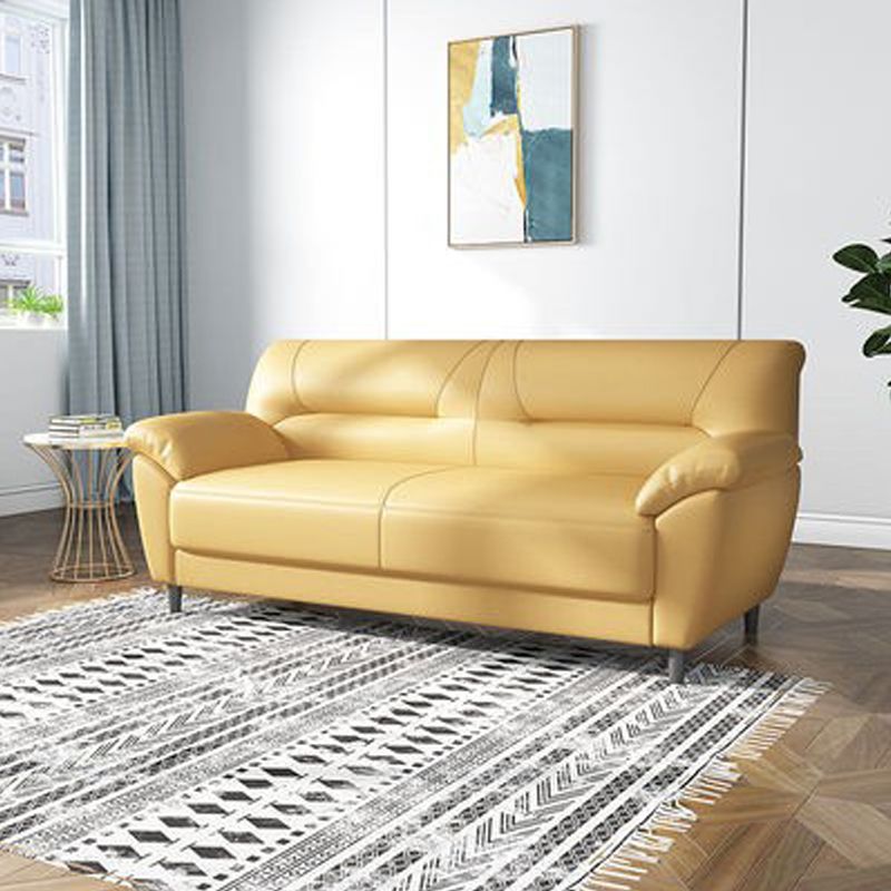 Lederen moderne 3-zits bank met armleuning, 70,87"/55,12" W genaaid kussen achterbank