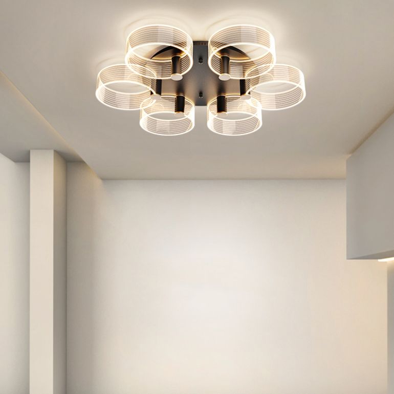 1-Circulo de luz moderno de luz de descarga de luz LED techo de metal LED montado para la sala de estar