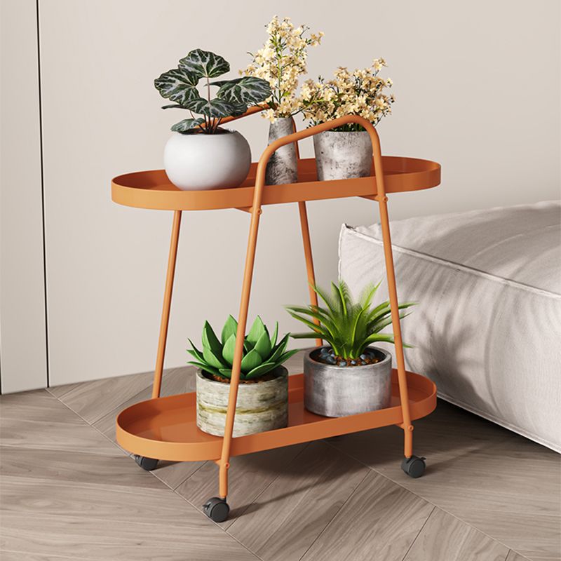 11" Wide Contemporary Corner Table Metal Double Tier End Table