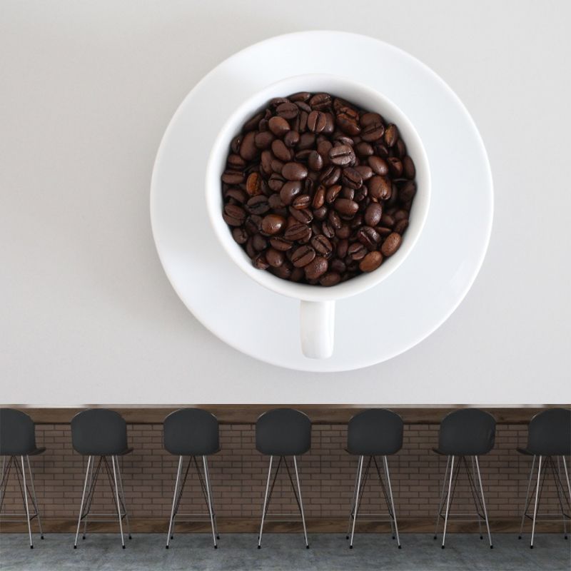 Contemporary Coffee Beans Mural Environment Friendly Coffee Shop Wall Decoration