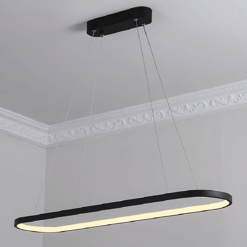 Contemporary Linear Shape Pendant Lighting Fixture Metal 1 Light Island Pendant Light