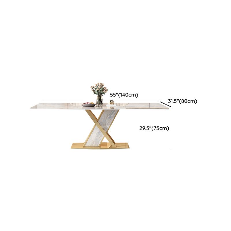 Glossy Gray Stone Dining Table Set 1/4/5/7 Pcs Glam Dinette Set with Leather Chairs