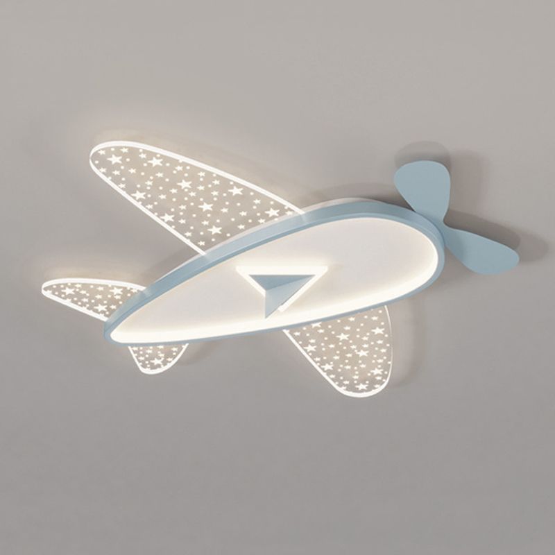 Plane Shape Metal Flush Ceiling Light Kid Style 6 Lights Flush Ceiling Light Fixtures