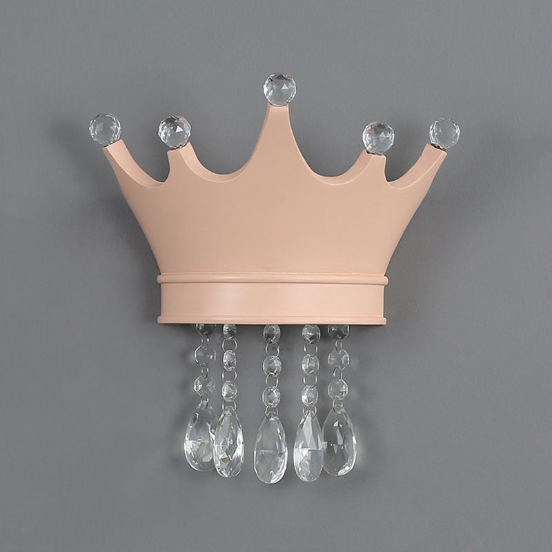 Crystal Crown Shape Wall Light Modern Style 2 Lights Wall Light Sconce
