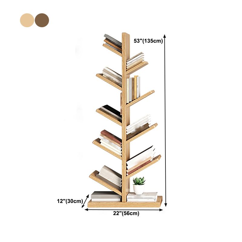 Geometry Rubberwood Bookshelf Modern Bedroom Bookcase with Shelf 22" W X 12" D