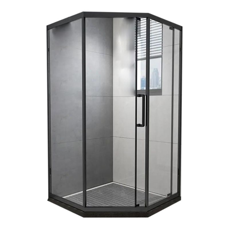 Black Double Sliding Shower Bath Door Framed Clear Shower Doors