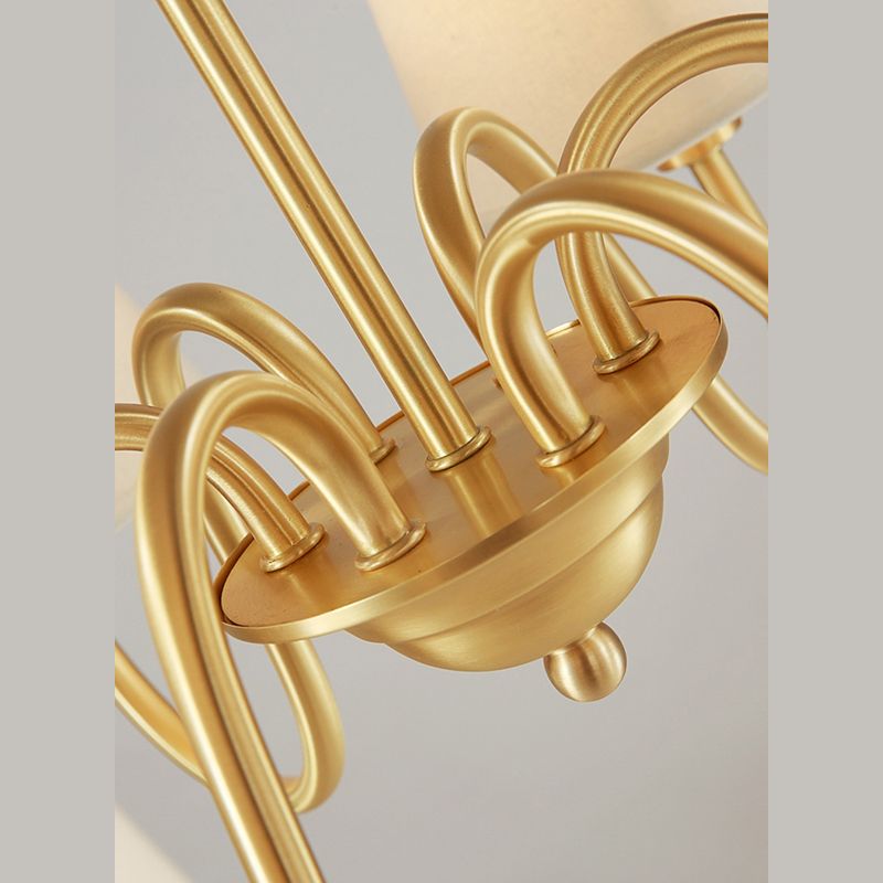 Metal Conical Hanging Pendant Light Traditional Dinning Room Pendant Chandelier in Gold