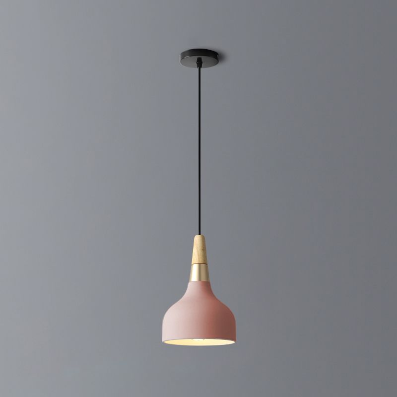 Bowl Shade Hanging Lighting Modern Macaron Style Metal 1 Pendante légère POUR POUR CAFE