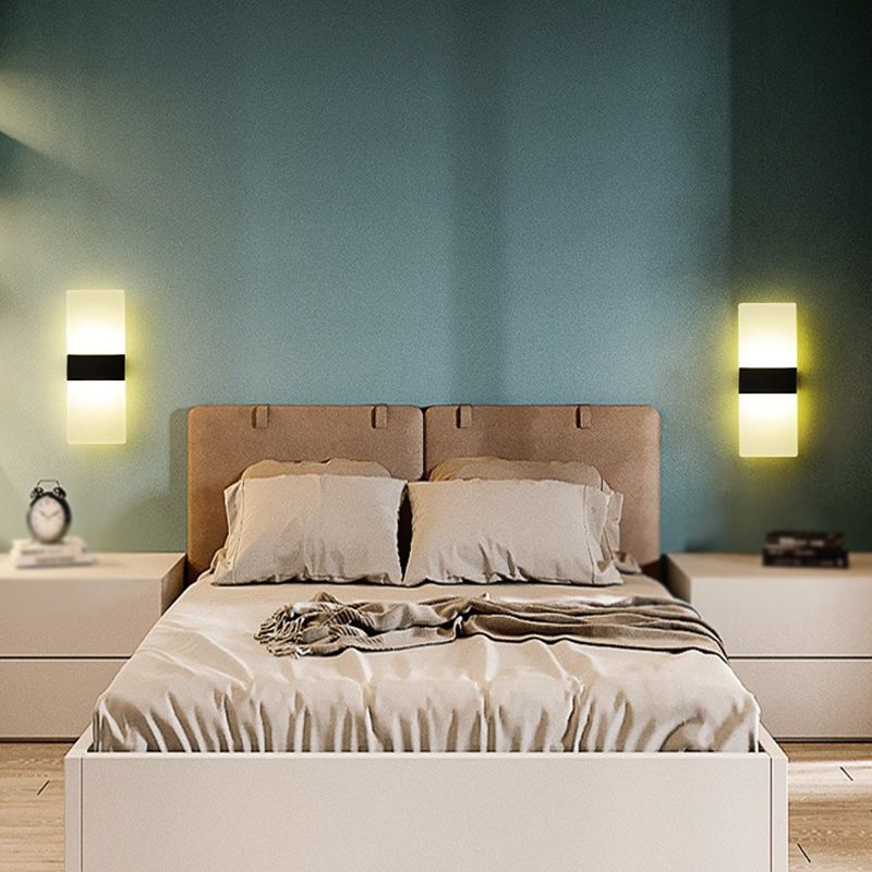 Rectangular Shape Wall Lamp Modern Style Acrylic 1-Light Wall Light for Living Room