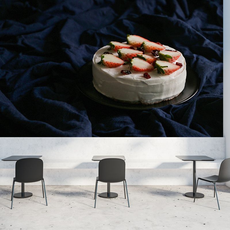Strawberry Cake Mural Wallpaper for Commercial Cake Shop, Personalized Size