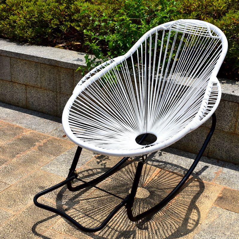 Modern Single Outdoor Rocking Chair Rattan Rocking Chair for Leisure