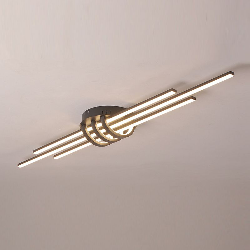 Lámpara de luz de descarga contemporánea lineal 6 lámparas de montaje de lavado de metal ligero