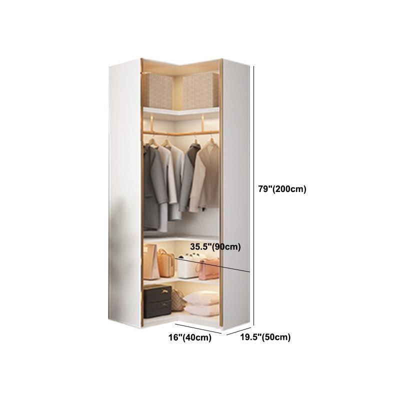 Modern Style Wardrobe White Color Wood Wardrobe Closet with Shelves