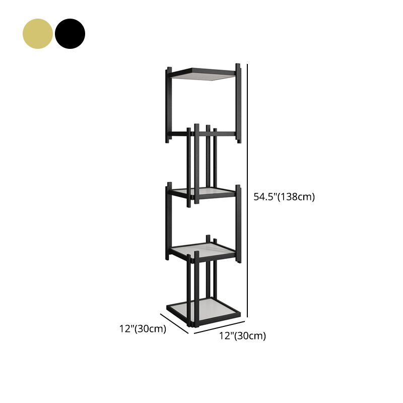 Glam Style Open Bookshelf Vertical Shelf Bookcase for Home Office