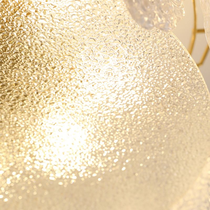 Multi Lights Ceiling Mount Light Modern Style Round with Glass Shade for Bedroom