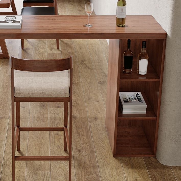 Industrial 1/2 Pieces Bar Table Set Pine Wood Counter Table with High Stools