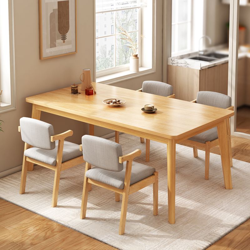 Contemporary 1/4/5 Pieces Dining Table Rectangle Wood Furniture for Restaurant