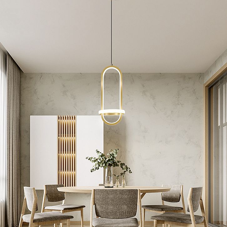 Runde Form LED -Anhängerlampe moderne minimalistische Metallhanglampe für Esstisch