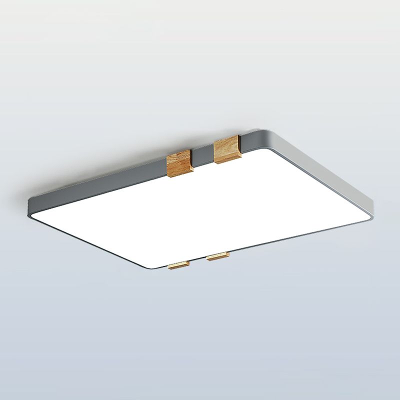 Le bois rectangulaire à la bouffée de bois du Mont 1-Fixation lumineuse moderne de plafond pour la salle de séjour