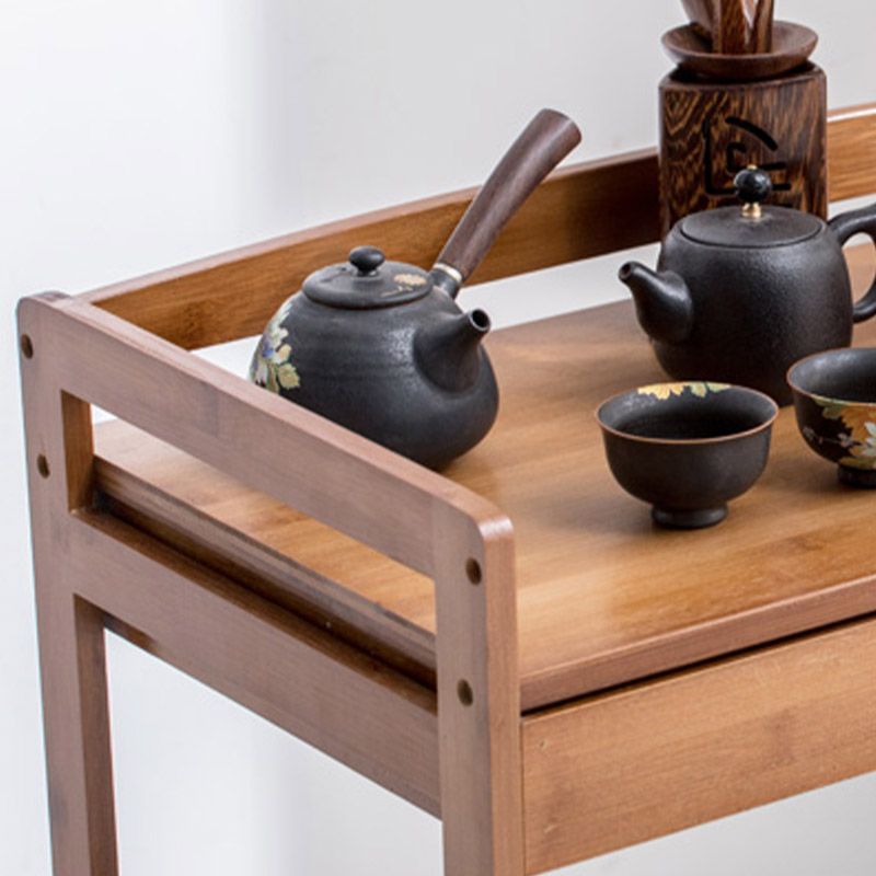 Modern Open Storage Kitchen Trolley Rolling Prep Table with Open Shelves