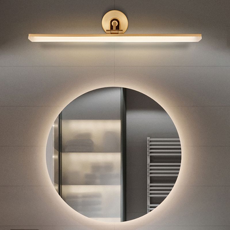 Modern Simple Copper Makeup Mirror Lamp Nordic LED Mirror Light Fixture for Bathroom