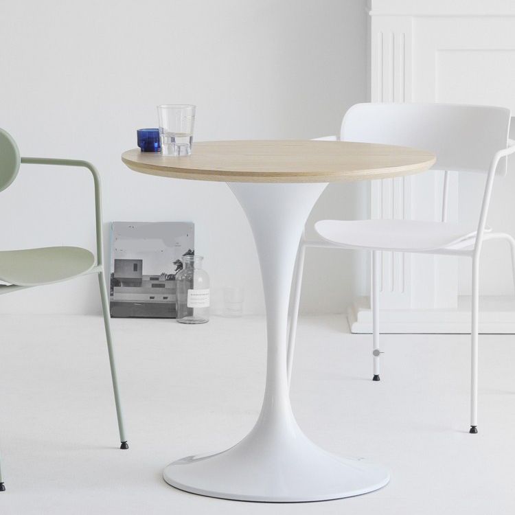 Contemporary Casual Dining Table Round Top Dinner Table Kitchen Home