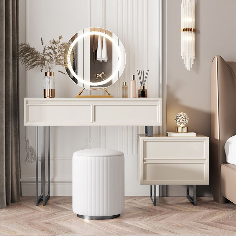 15.74" Wide Vanity Set with Drawer Bright White Wood Make-up Vanity