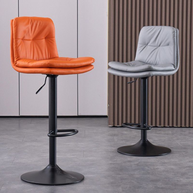 Contemporary Liftable Bar-stool PU Leather Bar Stool with Metal Legs