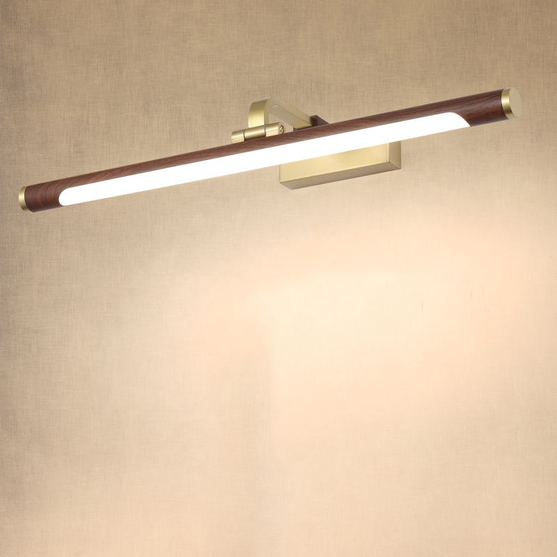 Mount mural linéaire moderne LAMPE MUR MUR-LUMIÈRE DE BOIS 1 LIGHT pour la salle de bain