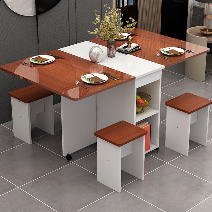 Table à manger de style milieu du siècle rectangle en bois à la maison Utilisation de table à manger