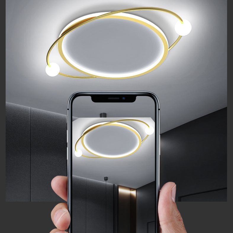 Gouden Ring Flush Mount Plafond Licht Eenvoud LED Acryl Dicht aan plafond lamp