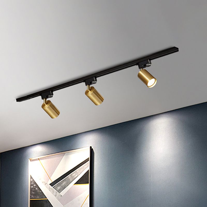 Nordic Cylindrical Metal Track Spotlights Flush Plafond Track Lighting voor Foyer en Cloakroom