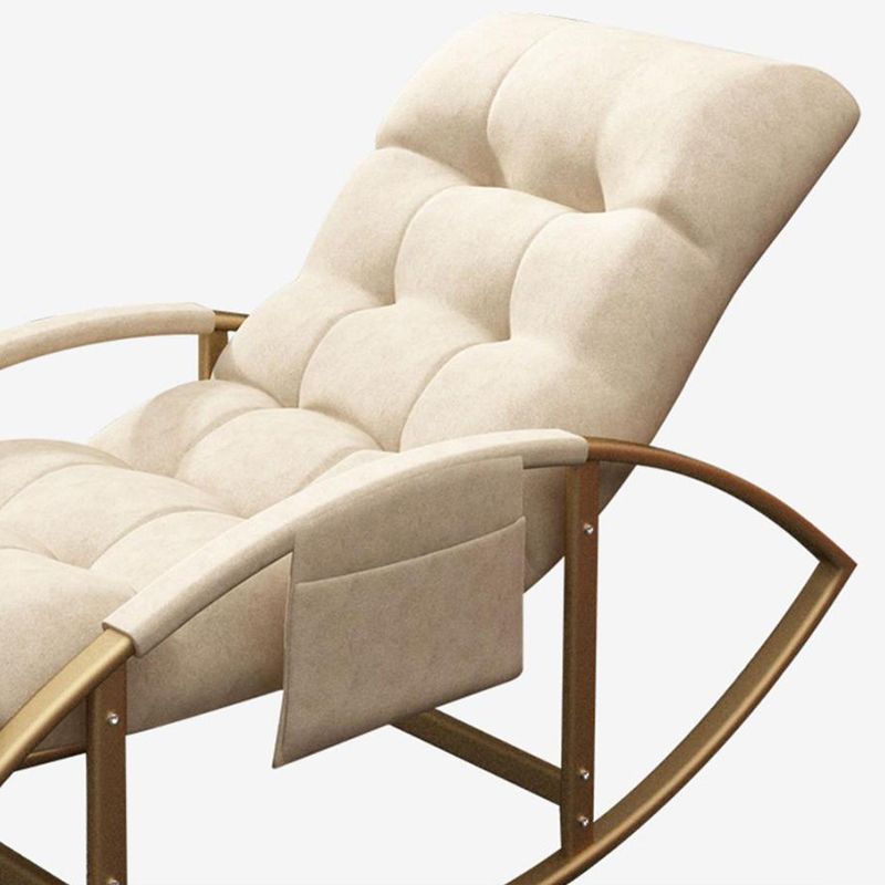 Glam Button-Tufted Rocker Chair Upholstered Rocking Accent Chair