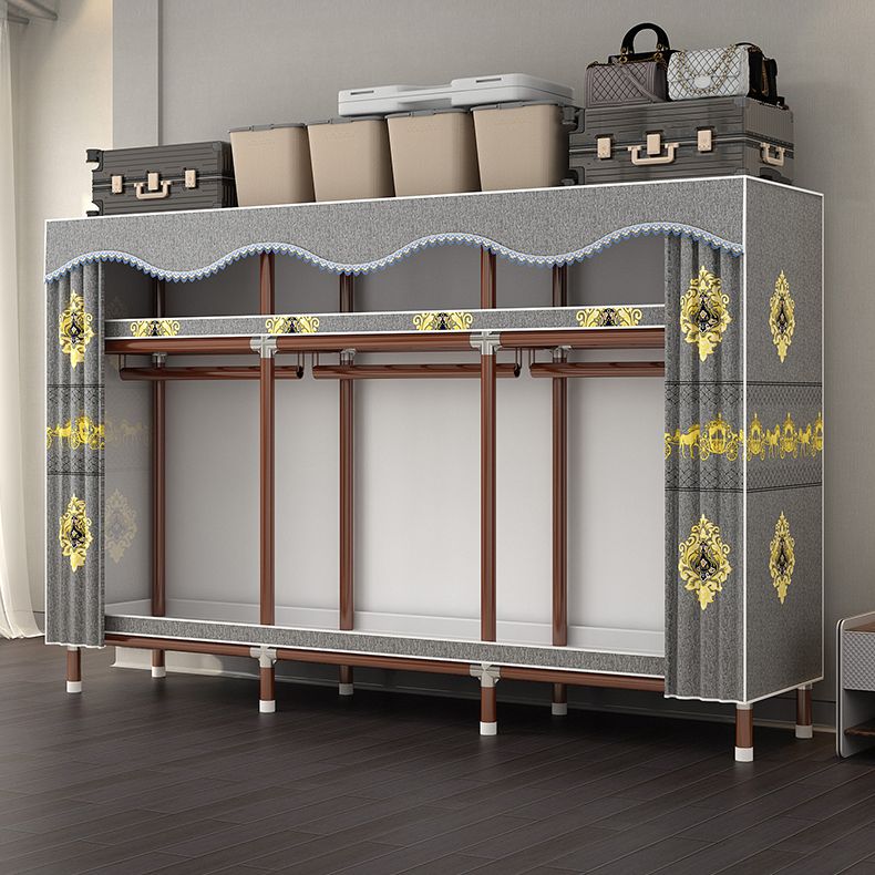 Modern Style Wardrobe Armoire Steel Frame Wardrobe for Bedroom