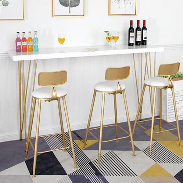 Glam Style 1/2/4 Pieces Faux Marble Bar Table Set Fixed Table Counter Set for Home Use