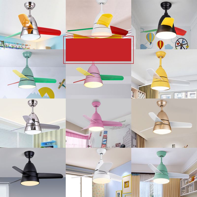 Éventail de pendentif en métal conique Light Nordic Style LED Semi Flush Mounted Plafond Ayémorrat pour salle à manger