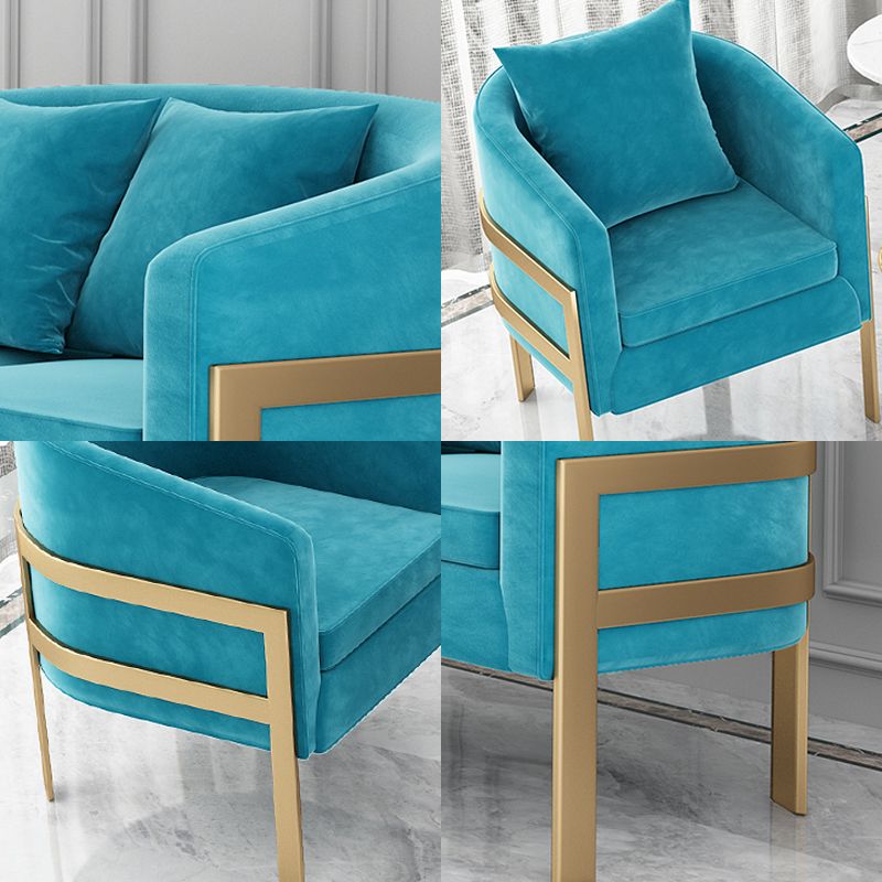 23.62" Wide Velvet Barrel Chair Arms Included Chair for Living Room